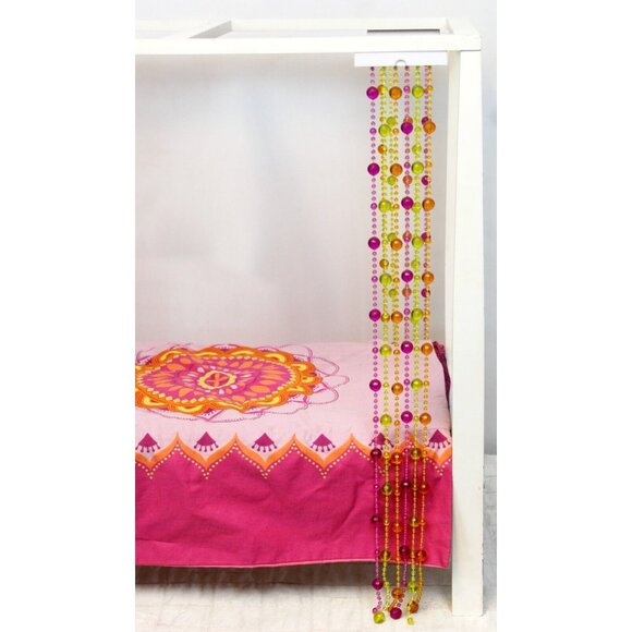 Retired American Girl Julie Albright's Bed Groovy Beaded Curtains Stripe - Picture 8 of 11